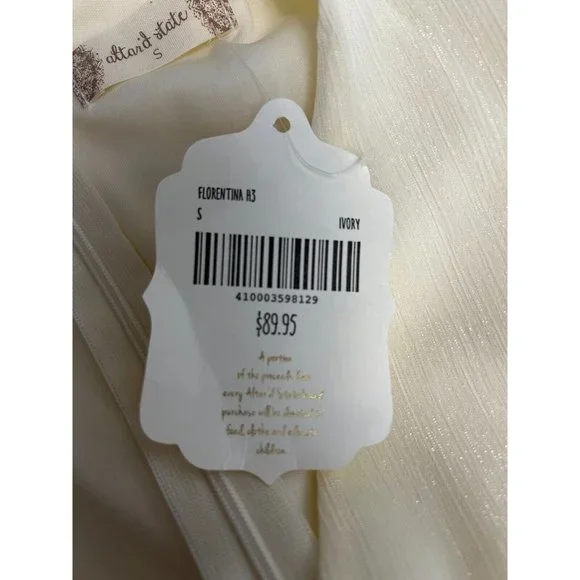 Altar’D State Florentina H3 Ivory Ruffled Wrap Dress Polyester Women's Small NWT - Picture 7 of 9